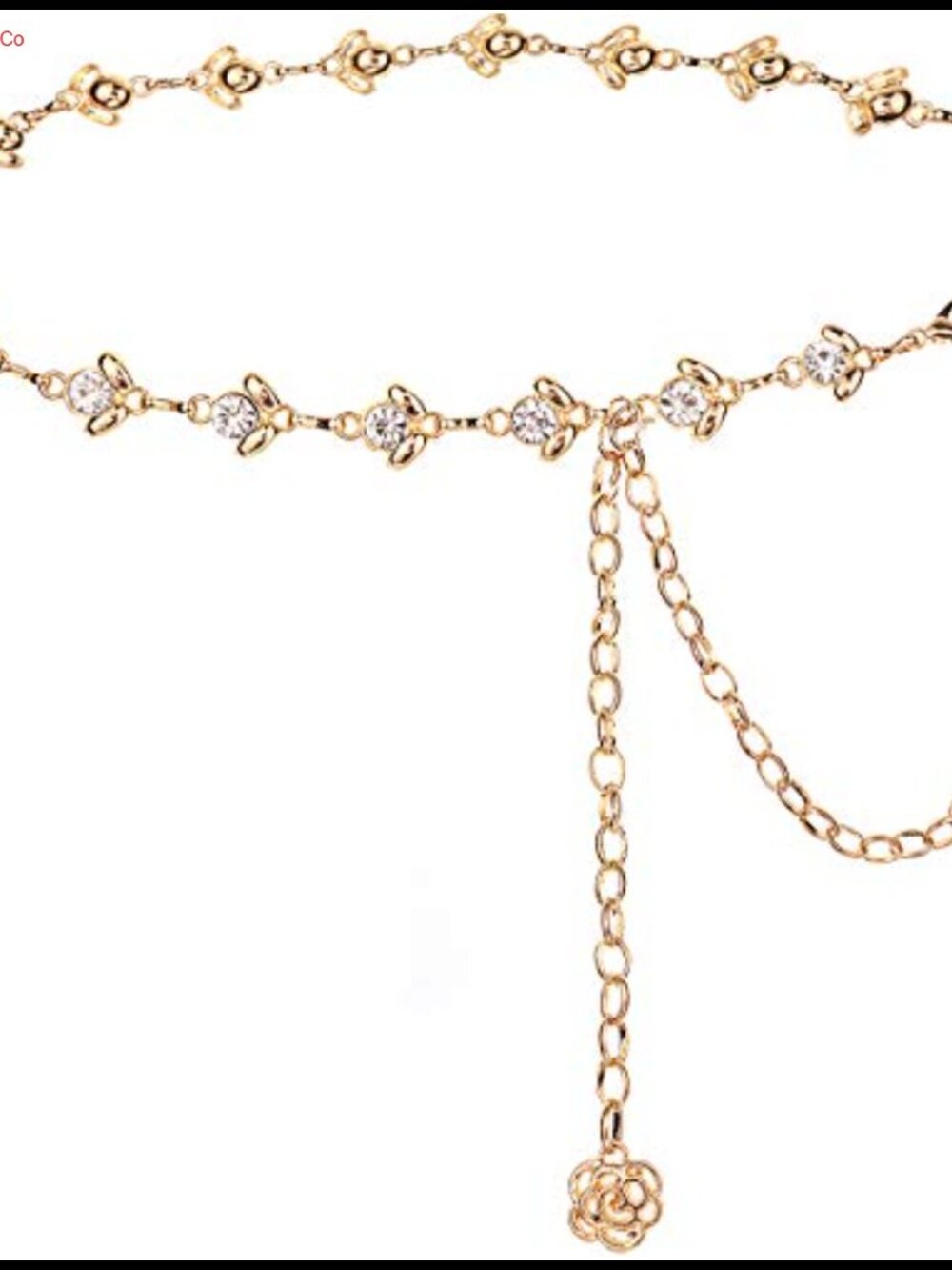 Rhinestone Waist Chain Belt Adjustable Body Jewelry for Dress